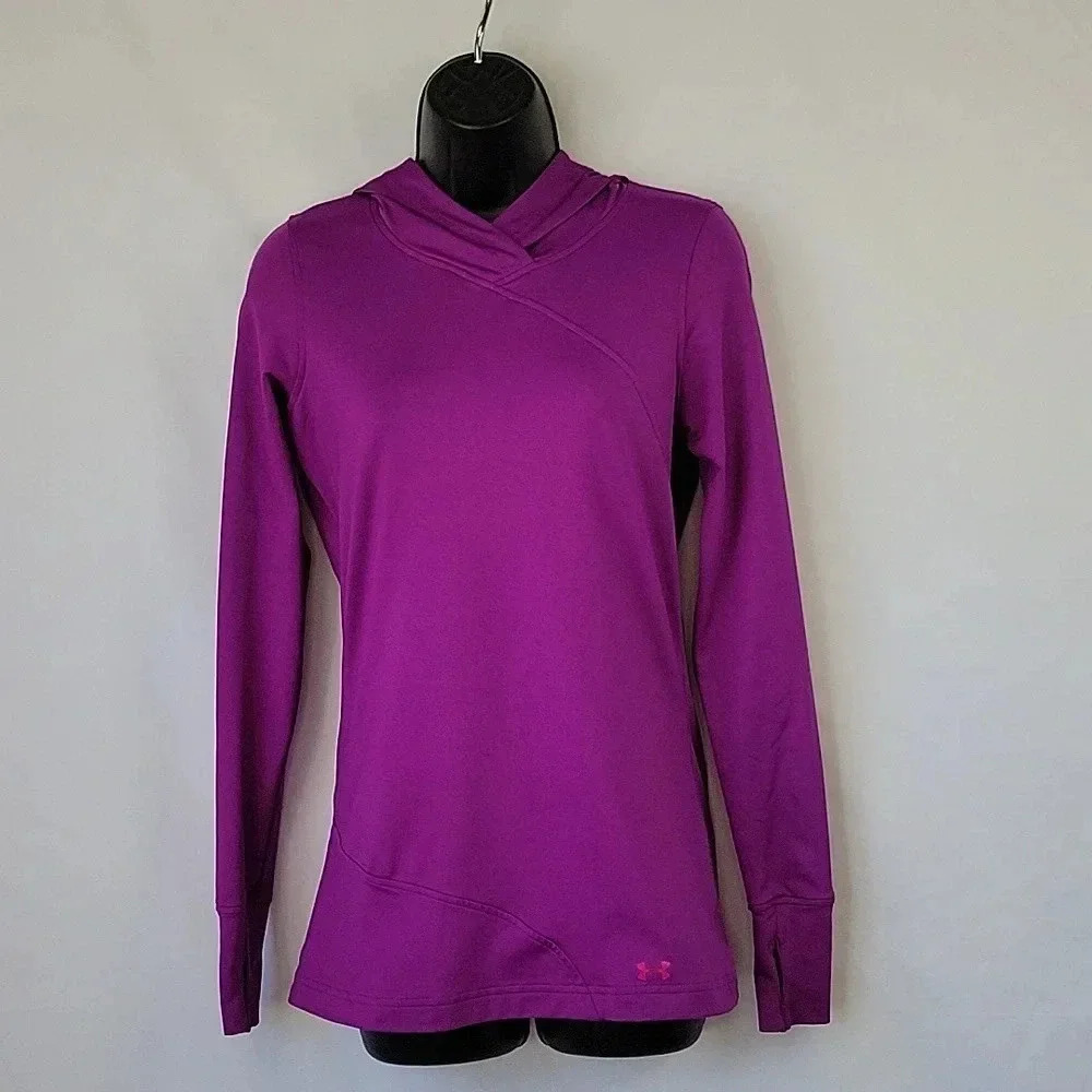 Under Armour Cold Gear Hooded Pullover Purple Size Small
